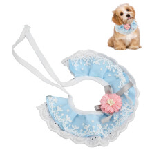Pañuelo de encaje azul cielo para gatos talla L para gatos y perros S/M