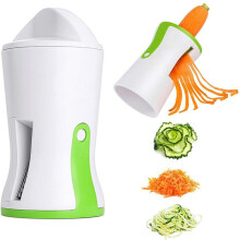 Gemüseschneider mit Spiralfunktion, 4-in-1 Drehschneider für Salat, Pasta und Karotten, Automatischer Spiralschneider un