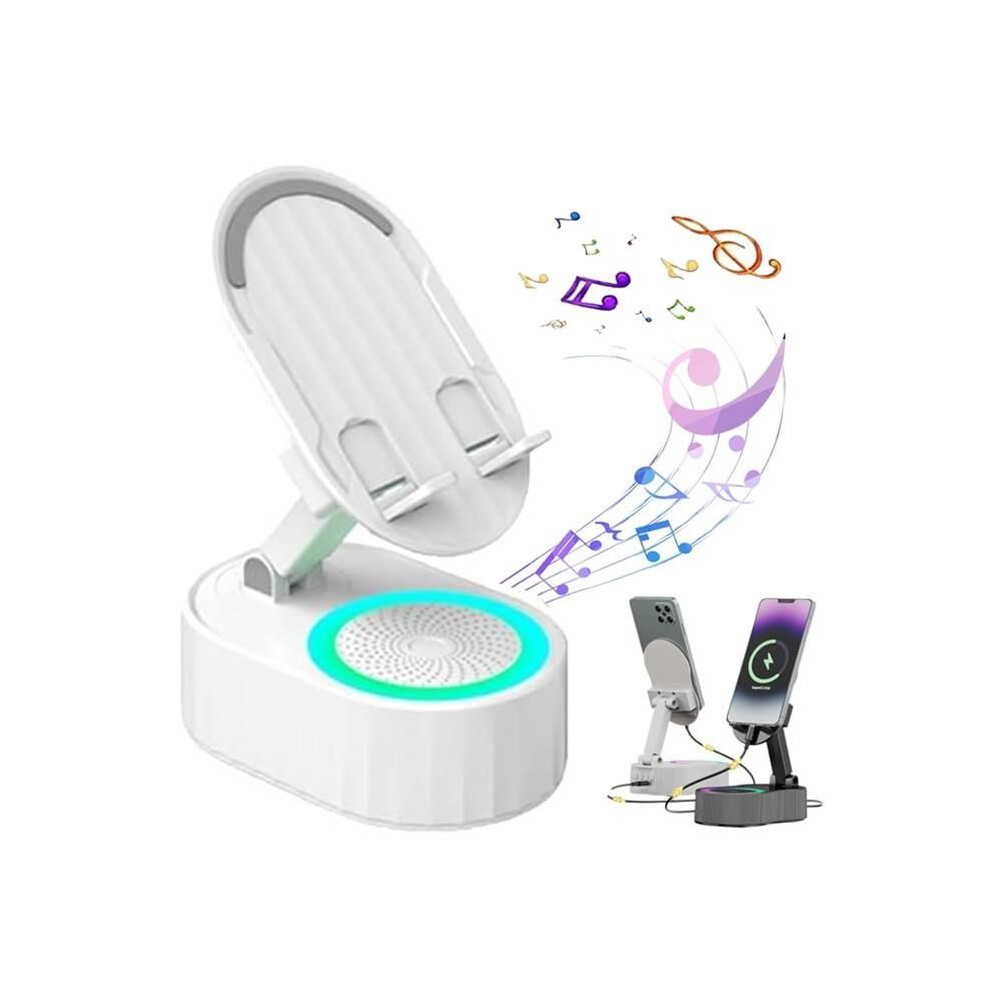 5 In 1 Wireless Bluetooth Speaker With Induction Charging, 3000 Mah Rechargeable Phone Stand And Emergency Power Bank 9148293721989