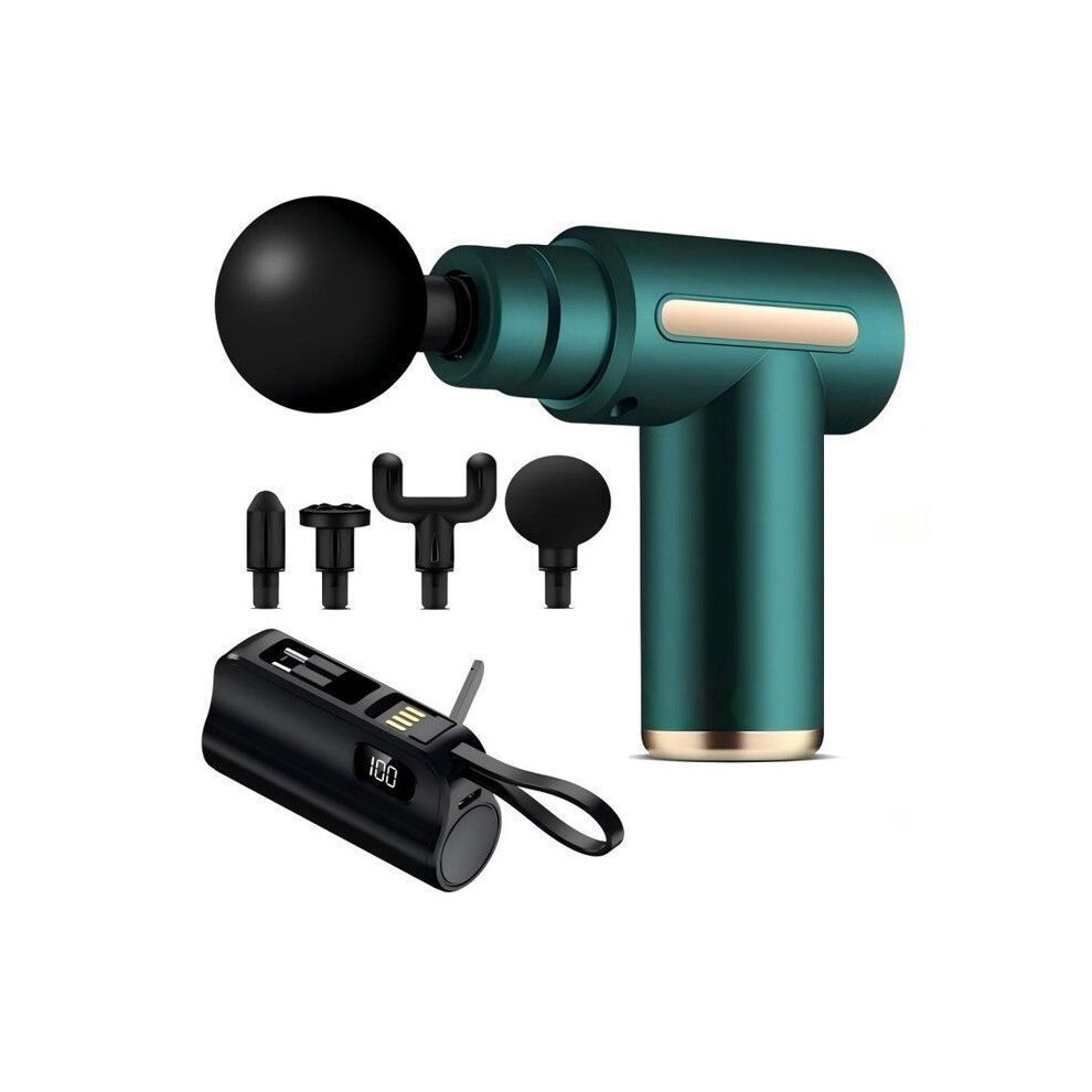 Portable Massage Gun with 6 Adjustable Speeds and 4 Massage Heads, 10000mAh Rechargeable Battery and Power Bank Function