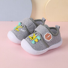 (Gray,17)Zapatos para caminar de lona para bebés pequeños con cierre de cinta mágica regalo moda