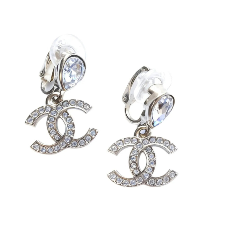 Classic Rhinestone Pendant Earrings, Sparkly Crystal Teardrop Dangle Earrings In Gift For Her Silver 9148293726250