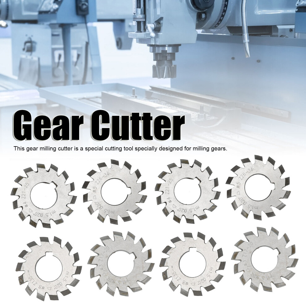 8Pcs HSS Cutting Tools M1.5 Gear