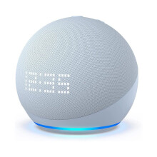 Kompatibel mit Echo Dot 5. Generation mit Uhr, intelligenter Lautsprecher, Weiß