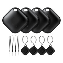 4er-Set Gepäcktracker mit Hülle, funktioniert mit der Google Find Hub App, Bluetooth-Tracker zum Finden von Schlüsseln,