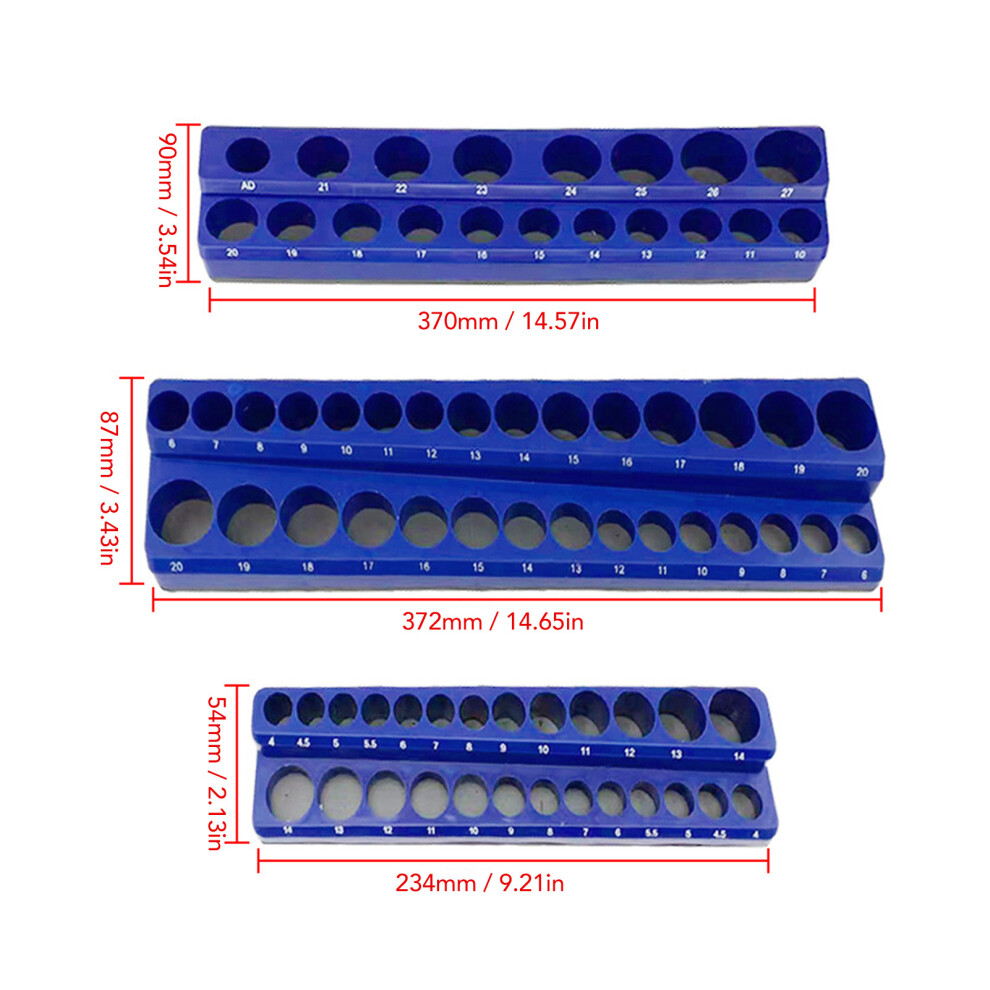 Professional Magnetic Socket Tray Set 1/4 3/8 1/2