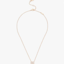 Vrouwen sieraden pavé ketting met C-hanger in roségoud, elegant en verfijnd ontwerp