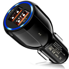 Schnelllade Kfz Doppel USB Ladegerät für Mobiltelefone Multifunktional für Auto mit Kompaktem Design
