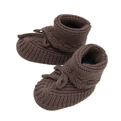 Chaussures de première marche pour bébé, chaussures-marron foncé