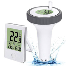 Draadloze digitale drijvende zwembadthermometer met lcd-scherm en ontvanger voor binnen en buiten, voor zwembad en badku