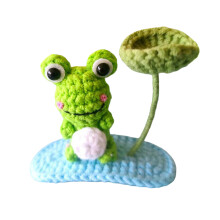 Handmade Crochet Hair Clip Accessory for Baby Girls Soft-frog