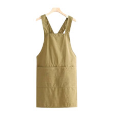 Comfortable Crossed Back Apron with Waterproof-Khaki