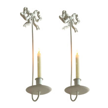 2Pcs Wall Sconces Candle Holders Metal Wall Decorations-White
