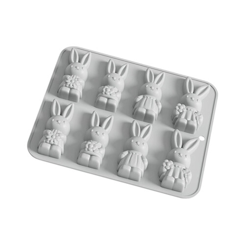 Moule à gâteau en Silicone lapin avec dégagement-Gris