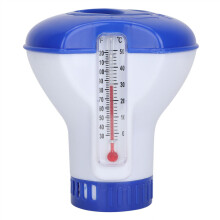 Klordispenser til pool med justerbar udløser og indbygget termometer til nedgravede pools og spabade