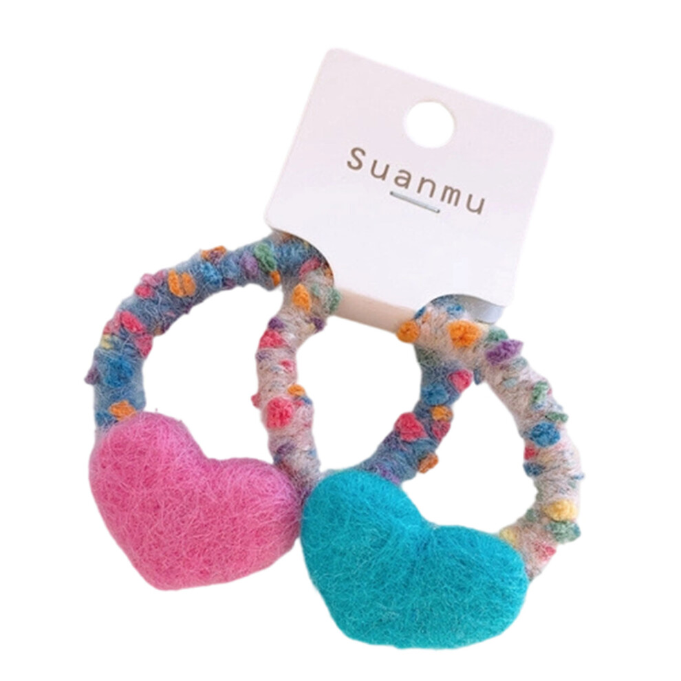 Infant Hair Clips Made From Felt Heart Shaped-hair tie A