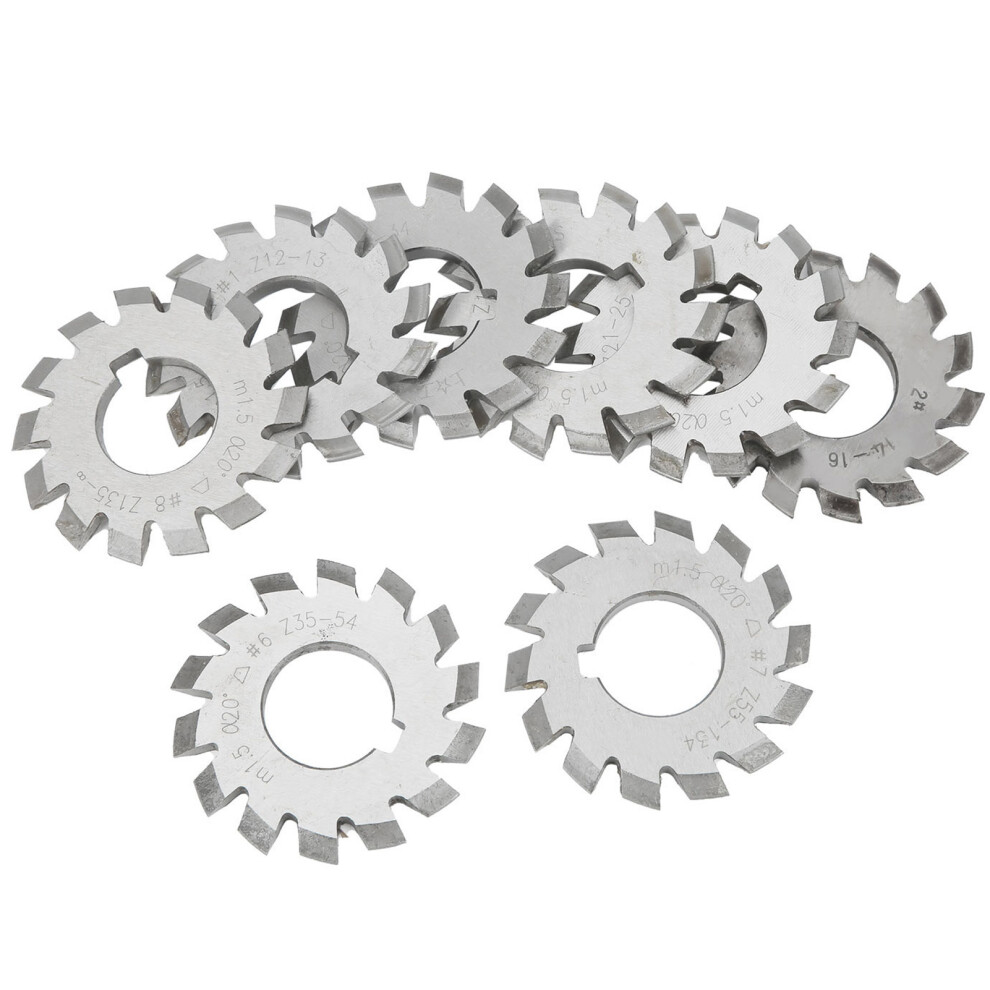 M1.5 Gear Cutter Set 8Pcs HSS