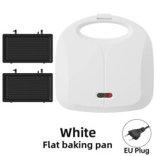 (White EU)Press Grill Sandwich Tostapane 2 Fette Piatti Antiaderenti Panini Maker per Pasto Quotidiano