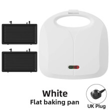 (White UK)Press Grill Sandwich Tostapane 2 Fette Piatti Antiaderenti Panini Maker per Pasto Quotidiano