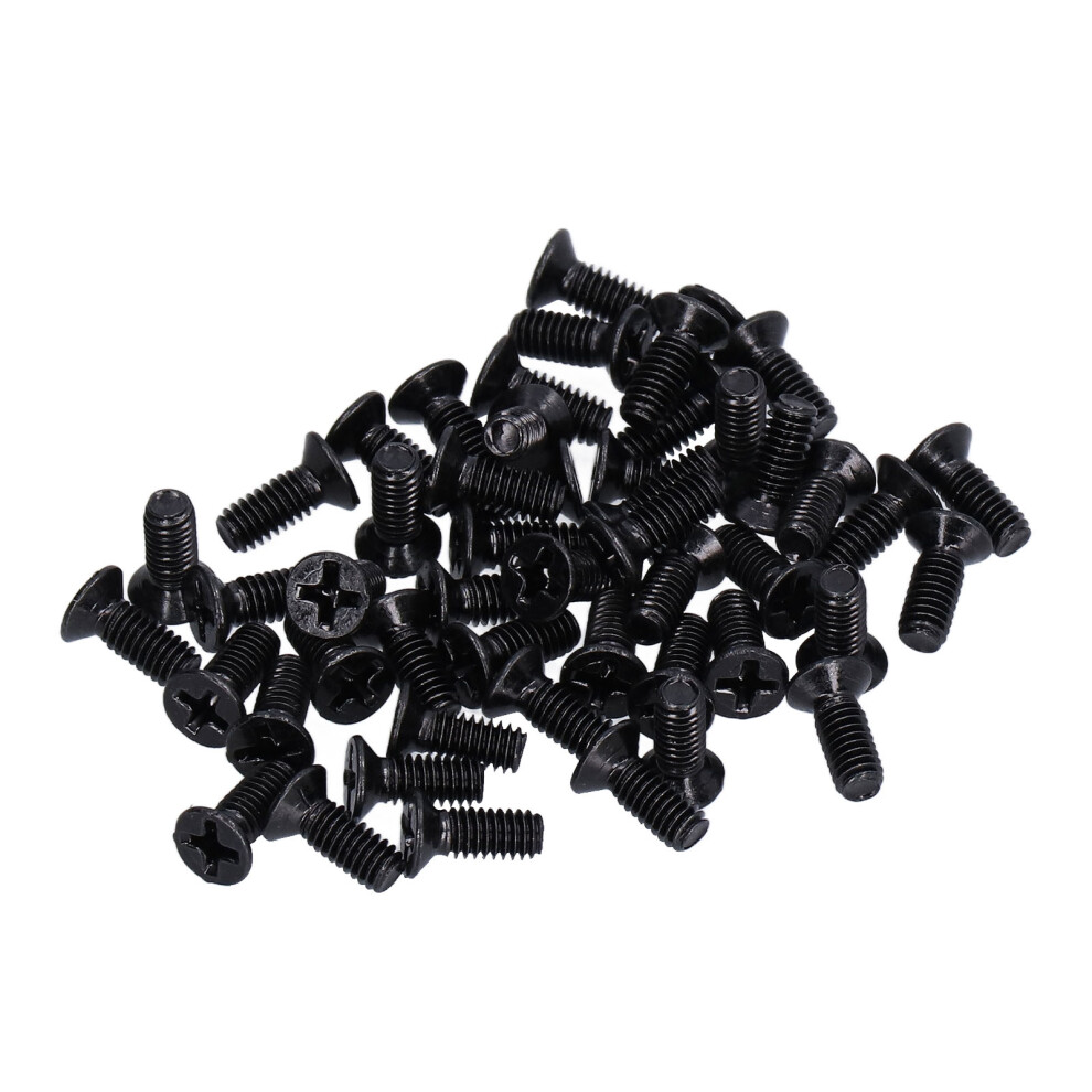 50-Piece M4 Countersunk Screws Black