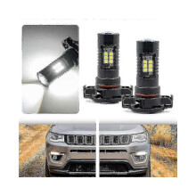 2-pack Xenon White 5202 PSX24W LED-koplampen voor Jeep Compass 2017-2019 Dagrijverlichting met Canbus DRL Fun