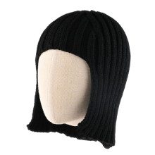 Bonnet tricoté à oreillettes tendance offrant un style de-Noir