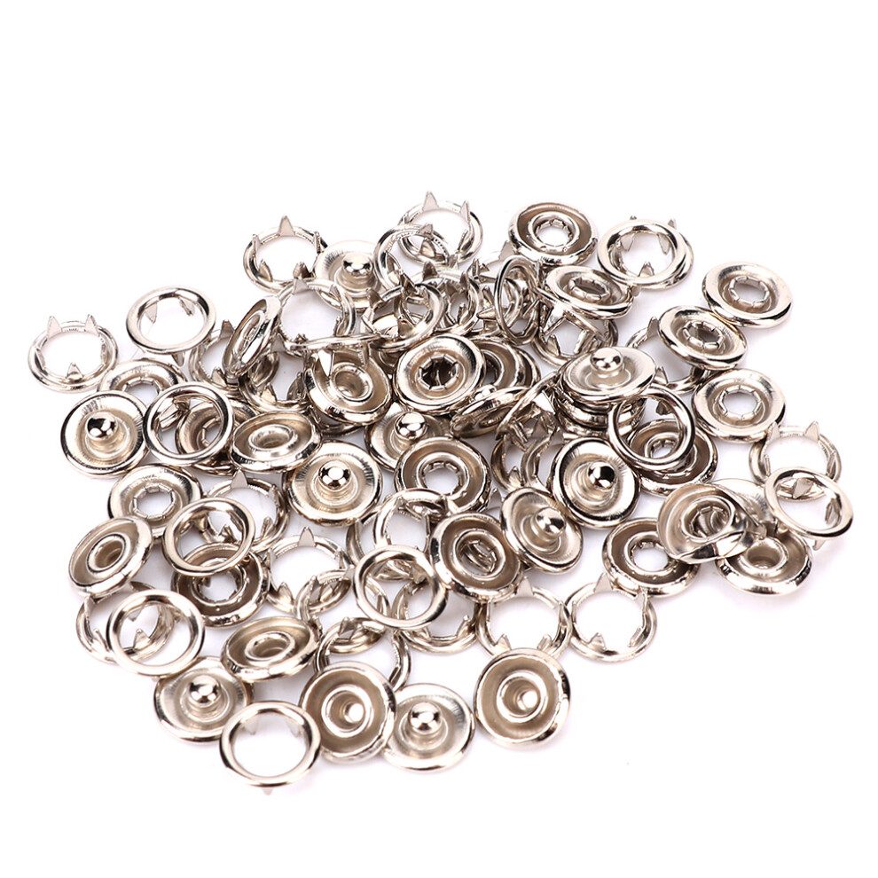 50 Hollow Baby Buttons Silver 11Mm 7444352702978