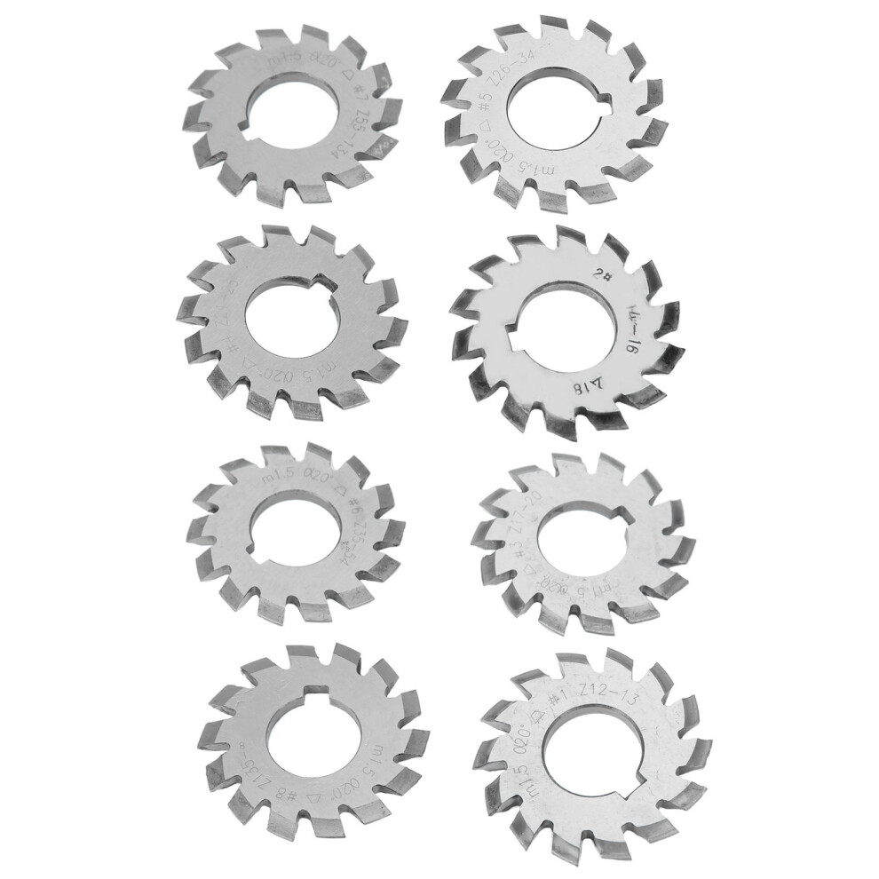 8Pcs M1.5 HSS Gear Milling Tools
