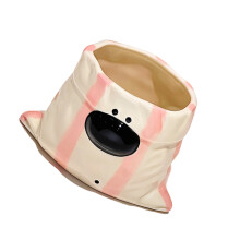 Unique Dog Themed Ceramic Cup With Smooth Smooth-Striped Powder