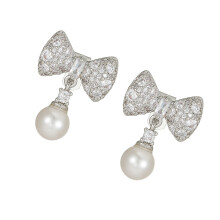 Miniature Bows Ear Clip For FreeClip 1/2 Headphone-Silver