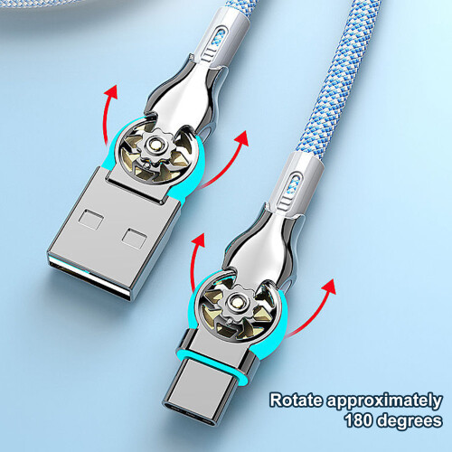 Elegant Angled USB to Type C Charging Cable with Braiding-2m 2