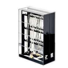 Tragbarer Schmuckschrank, transparente-Transparentes Schwarz