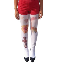 Modisch bedruckte Strumpfhose aus leichtem Stoff, atmungsaktive