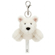 Portachiavi decorativo a forma di orso polare per borse e zaini, con sacchetto antipolvere, accessorio elegante in peluc
