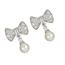 Glamorous Butterfly Bows Oorclipversieringen voor-Zilver