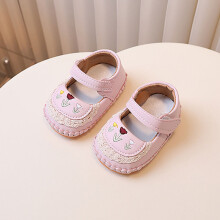 (Pink,16)Scarpe bambina con tomaia in pelle sintetica e illustrazione floreale bambini per