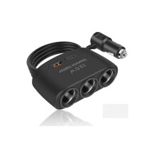 Scoilteoir Soicéad Toitíní Gluaisteáin 120W le 3 Soicéad agus 2 Phort USB, Cumas Muirearaithe Ilfheistí Ag an Am Céanna,
