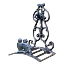 Portapipe acqua vintage in ghisa design antico con doppi uccellini ferro decorazione giardino