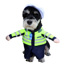 Funny White Cap Cop Costume for Dog Pet Holiday Accessories-L