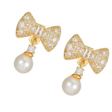 Sparkling Zircon Butterfly Decorations Ear Clip For-Gold