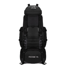 (Black)Pack Trekking Imperméable Nylon avec Support Dos Confortable pour Camping et Aventures en Plein Air
