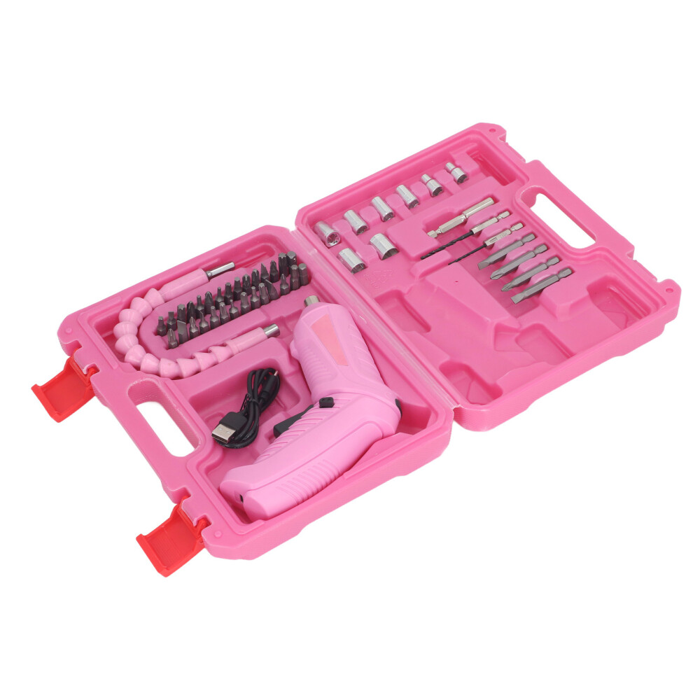 Rechargeable Screwdriver Set 3.6V Usb Pink