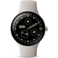 Google Pixel Watch 4 45mm WiFi + Bluetooth Smart Watch Polished Silver Aluminium Case with Porcelain Active Band