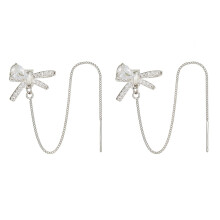 Clip d'oreille en chaîne anti-perte glamour, 2 pièces,-Argent