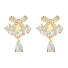Delicate hangende kristallen oorclipaccessoires voor-Goud
