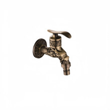 Torneira Vintage em Cobre Antigo com Dragão Entalhado, Latão e Bronze, Montagem na Parede, para Cozinha, Jardim e Exteri