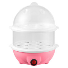 (PinkDouble,220VEurope)Pp Cuociuova Grande Capacità Multi Uova Caldaia Elettrodomestico Cucina Regalo Colazione per