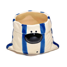 Hand Painted Puppy Design Ceramic Mugs Ideal For-Striped Blue