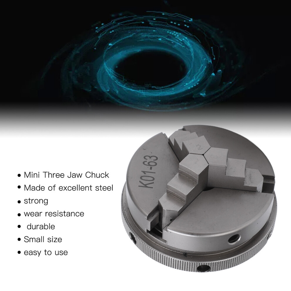 Durable 3 Jaw Chuck 2.5in 45 Steel