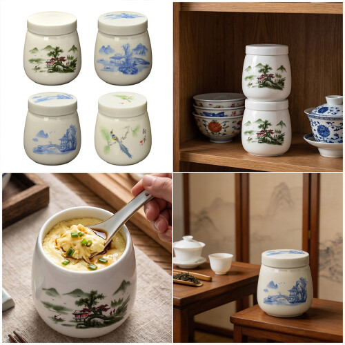 Elegant Ceramic Steaming Cup 220ml Capacity With Lid-Matsukaze 2